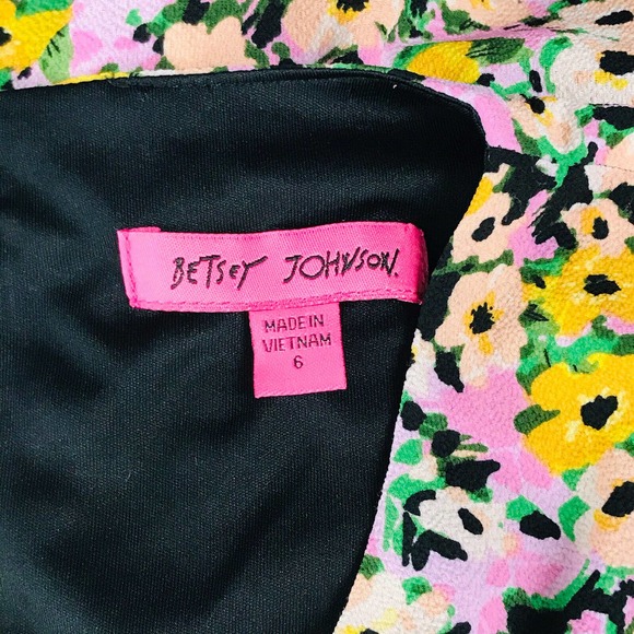 Betsey Johnson 6 Dress Tie Sleeve Floral - Picture 4 of 7